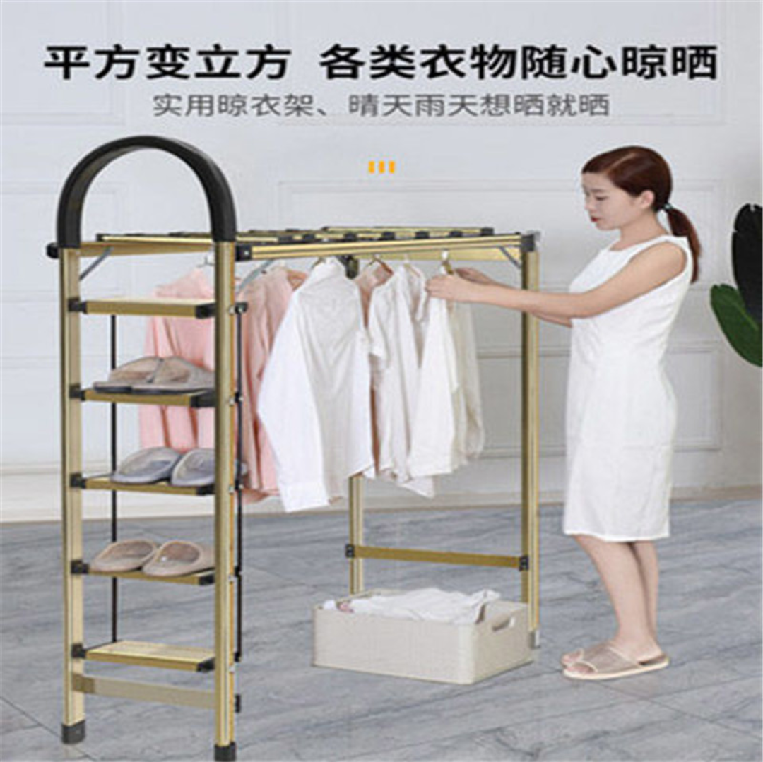家用梯+晾衣架+室内落地衣架一物多用，可折叠晾衣梯缩略图 3