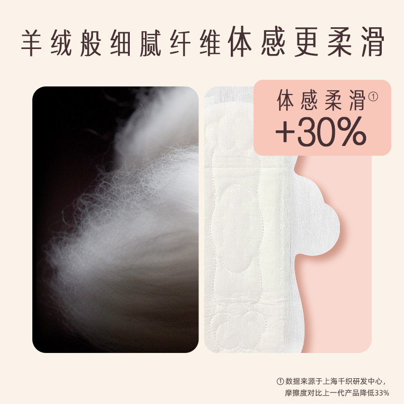 她研社 丝滑触感，羊绒般细腻  奶滑小方日用组合-8包70片（送4片同款日用便携装）！缩略图 3
