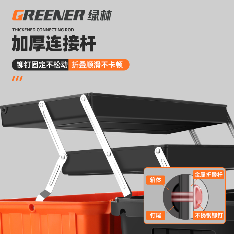 GREENER/绿林工具箱收纳家用多功能工业级手提式大号三层折叠箱缩略图 2