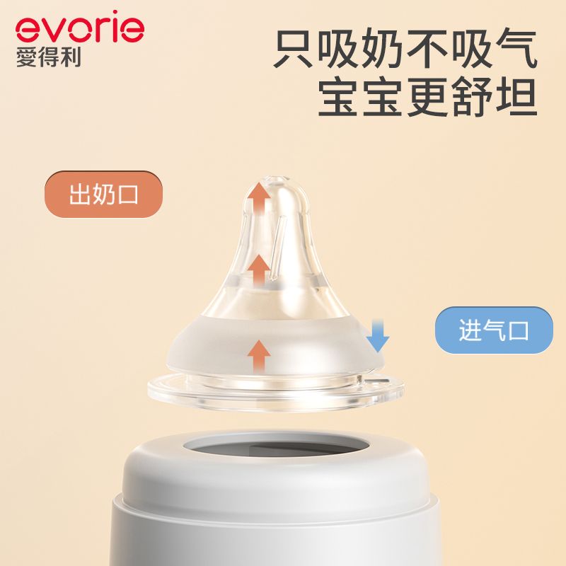 evorie爱得利奶瓶新生婴儿防胀气玻璃奶瓶初生宝宝专用0-3-6个月缩略图 4