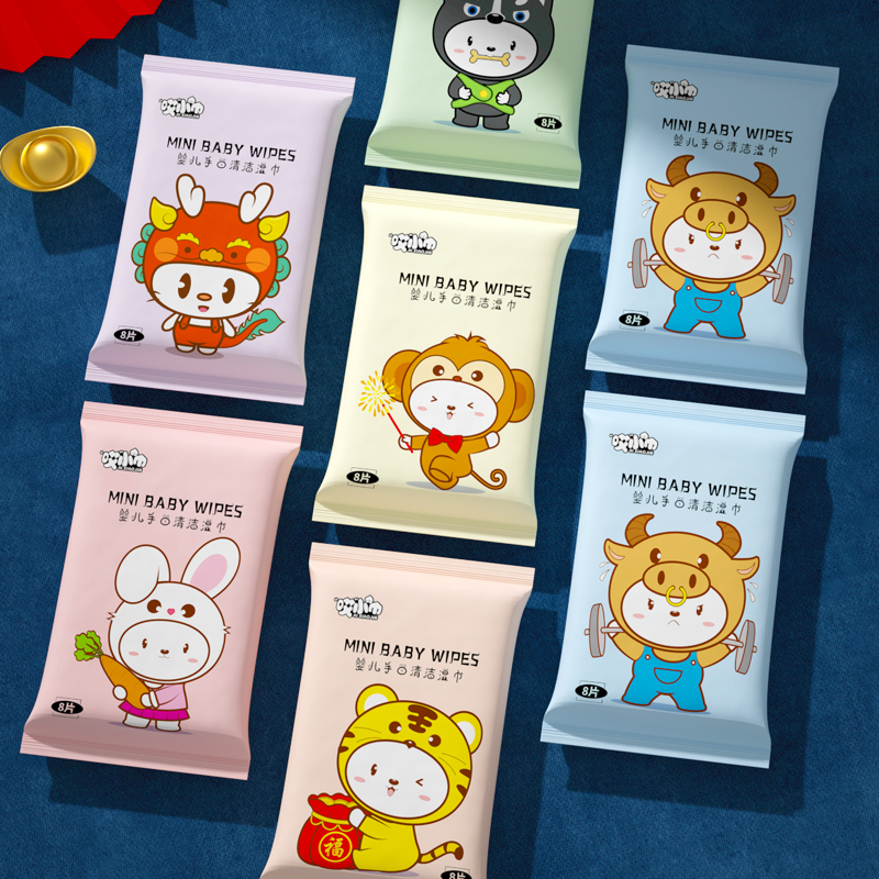 【顾奈】卡通图案超迷你便携湿巾方便携带YC缩略图 3