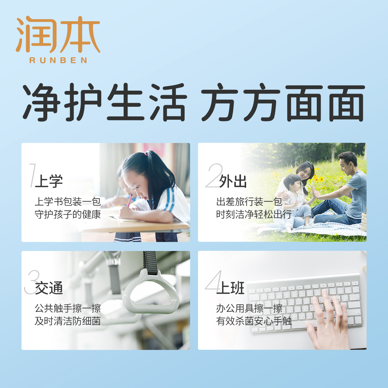 润本酒精卫生湿巾20抽 99.9%杀菌率缩略图 8