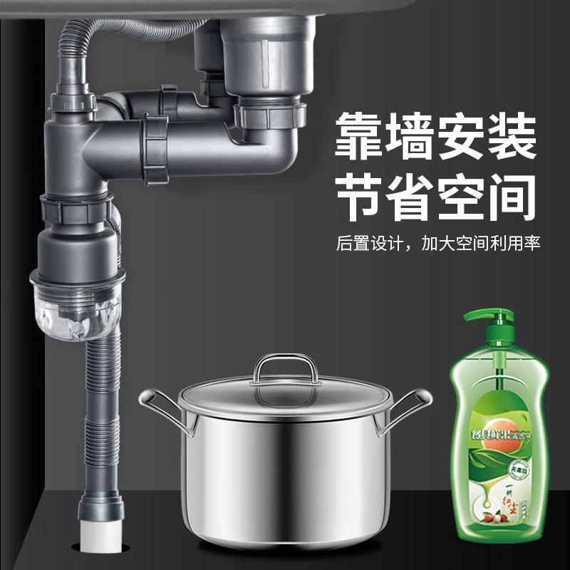 厨房洗菜盆下水管配件水槽排水管道下水器套装洗碗池防臭通用管子缩略图 4